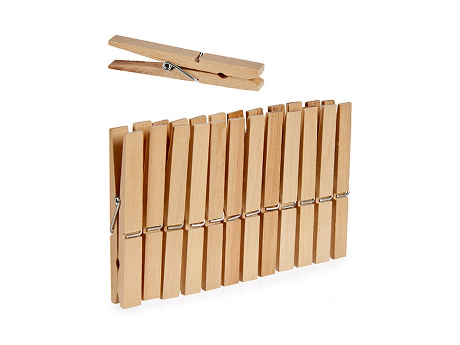 Broches para ropa MADERA de Delider Limpieza