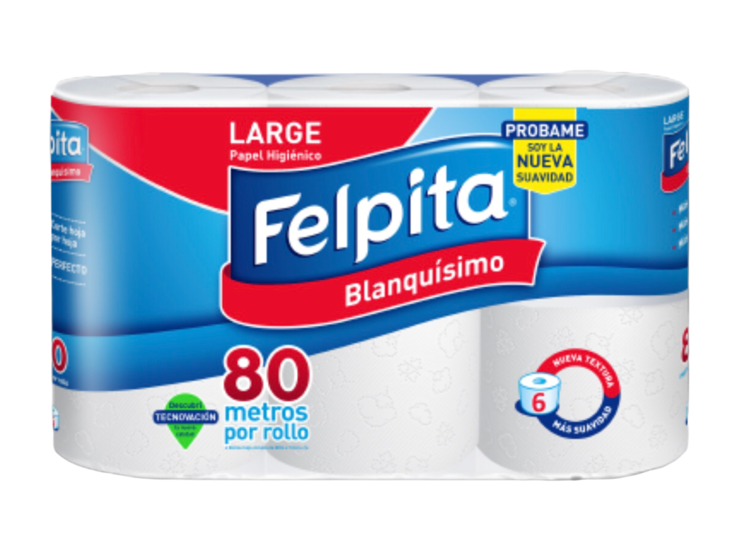 Papel Higienico Felpita 80mts x 6 unid