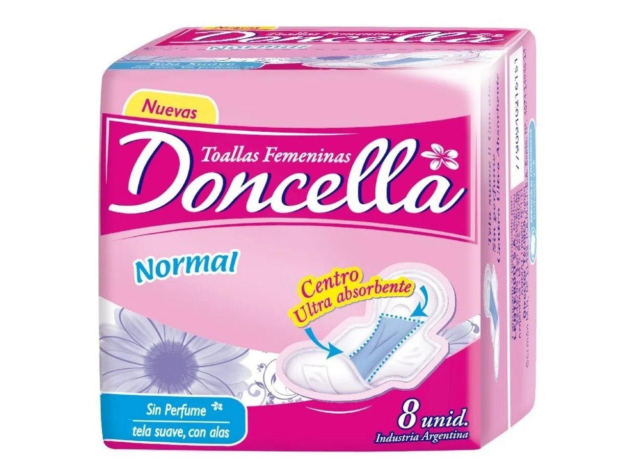 Doncella toalla femenina normal c/alas x8un