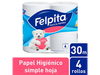 Papel Higiénico Felpita 4 x 30 mts