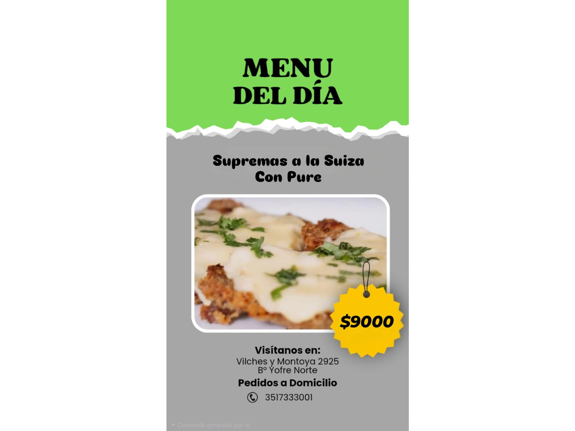 Supremas a la suiza con puré