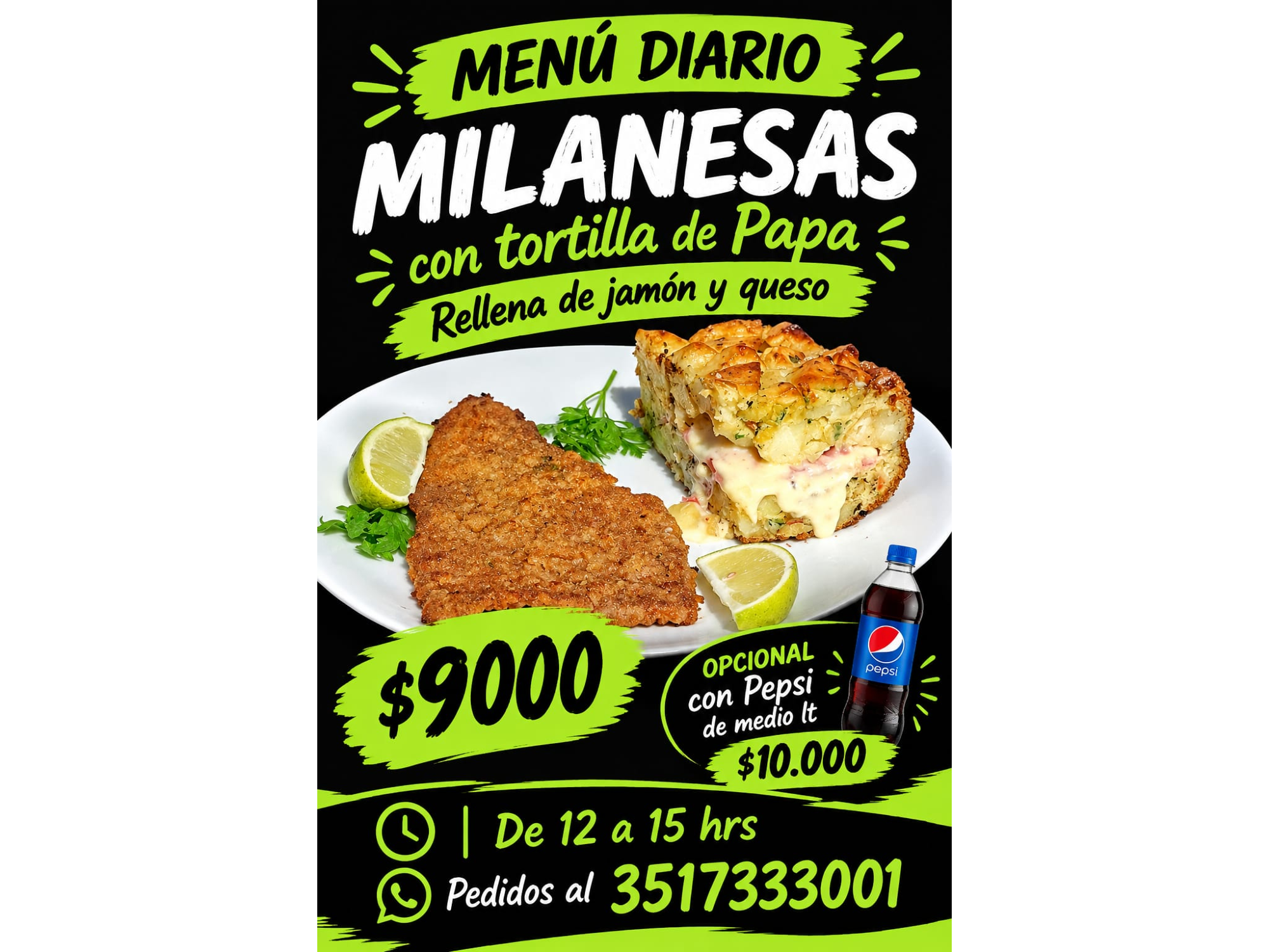 Milanesa con tortilla de papa