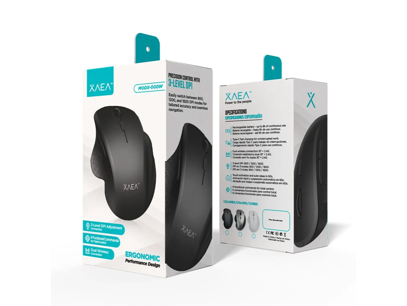 MOUSE ERGONOMICO INALAMBRICO XAEA