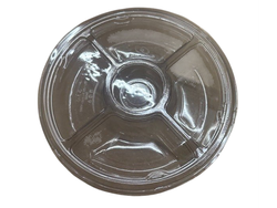 Bandeja redonda chica 4  divisiones con tapa