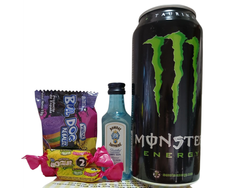 Gin Bombay + Monster Energy + Golosinas Saborizantes