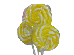 Paletas espiral amarillo y blanco