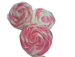 Paletas espiral rosado y blanco