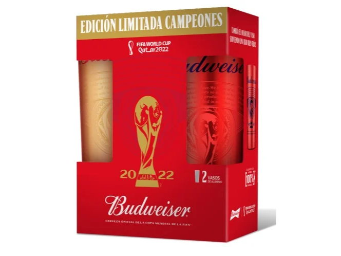 Vasos de Aluminio Budweiser Qatar 2022