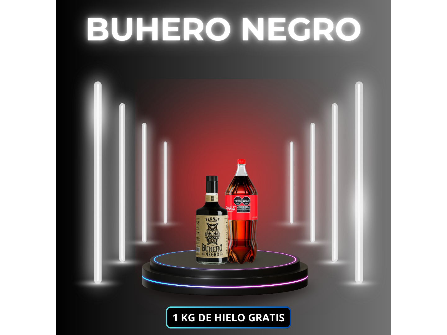 Fernet Buhero negro + Coca cola 3L (Desc)