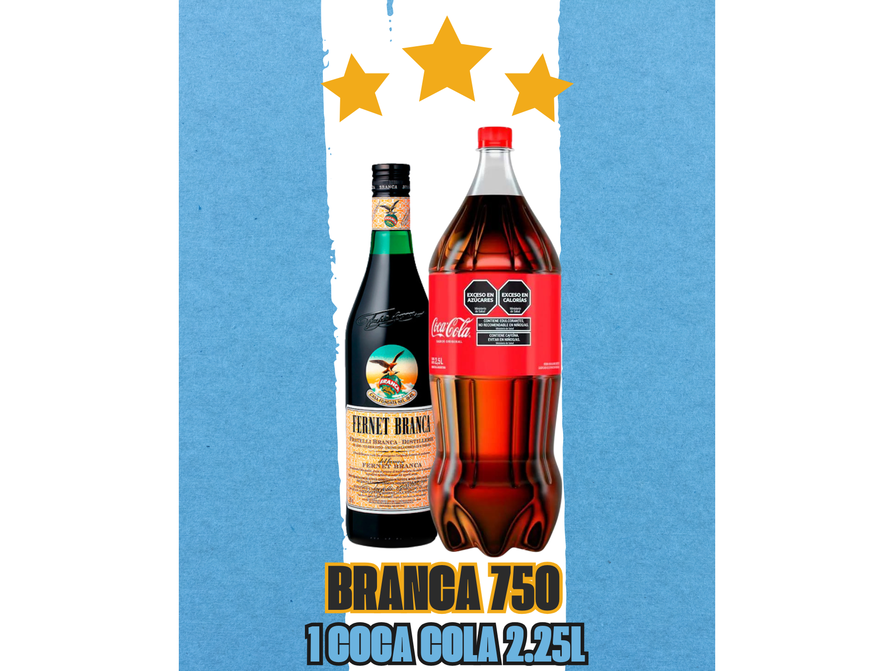Branca 750 + 1 Coca Cola 2.25l (Descartable)