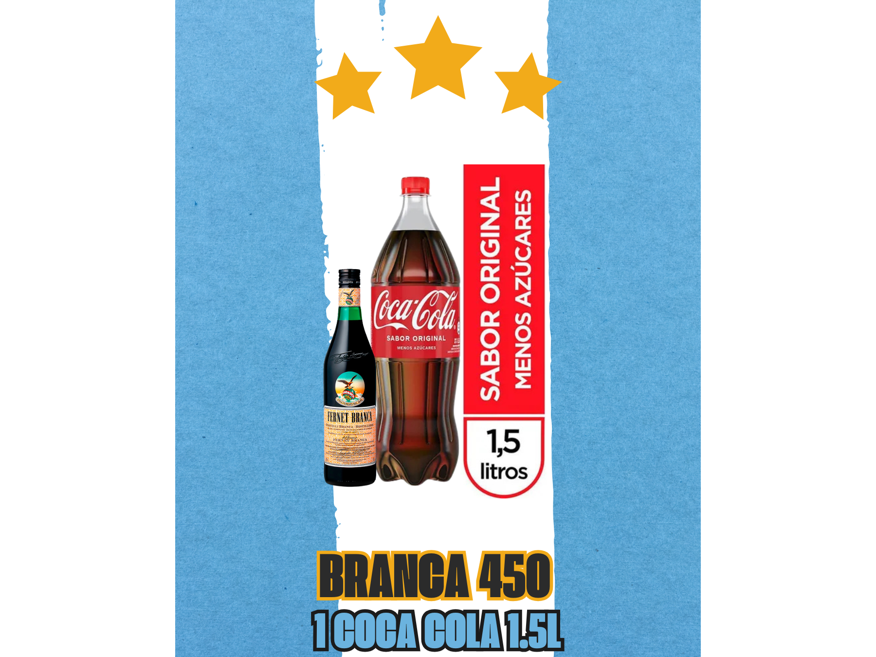 Branca 450 + 1 Coca Cola 1.5l (Descartable)