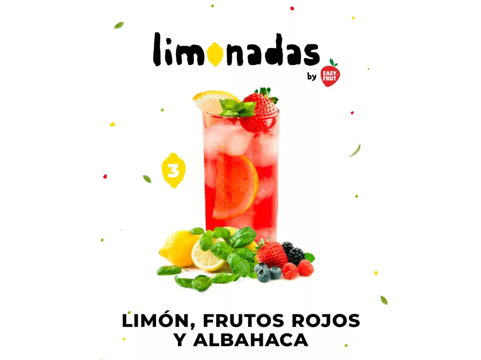 LIMONADA N°3 - LIMÓN, FRUTOS ROJOS Y ALBAHACA