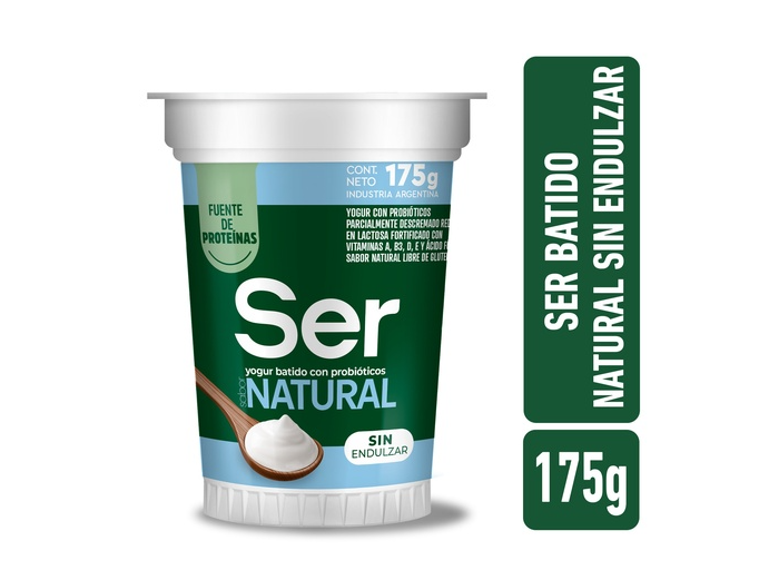 YOGUR SER BATIDO NATURAL ENDULZADO - 175GR