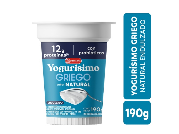 YOGURISIMO GRIEGO NATURAL ENDULZADO - 190GR