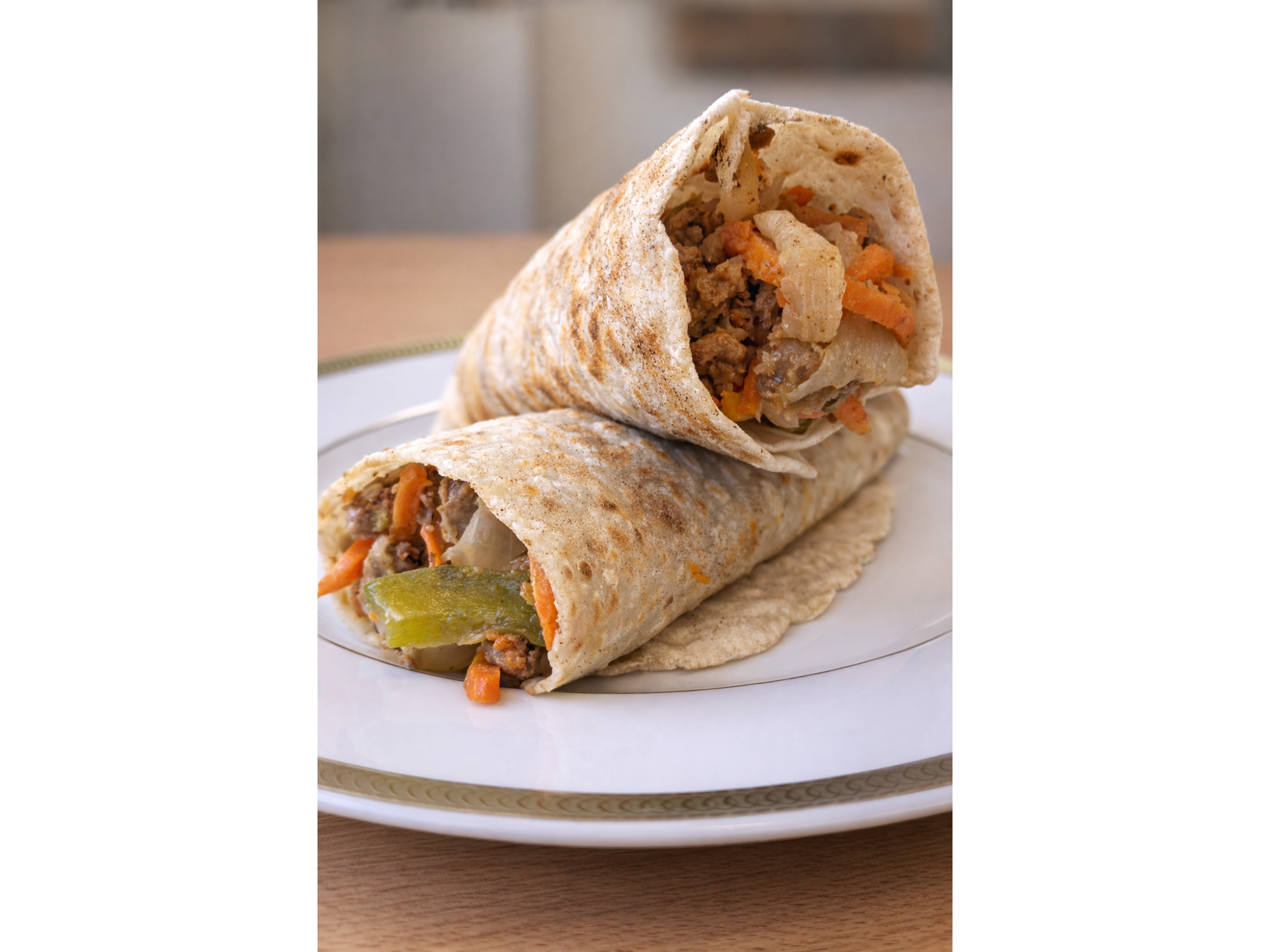 WRAPS DE TERNERA, VEGETALES Y QUESO