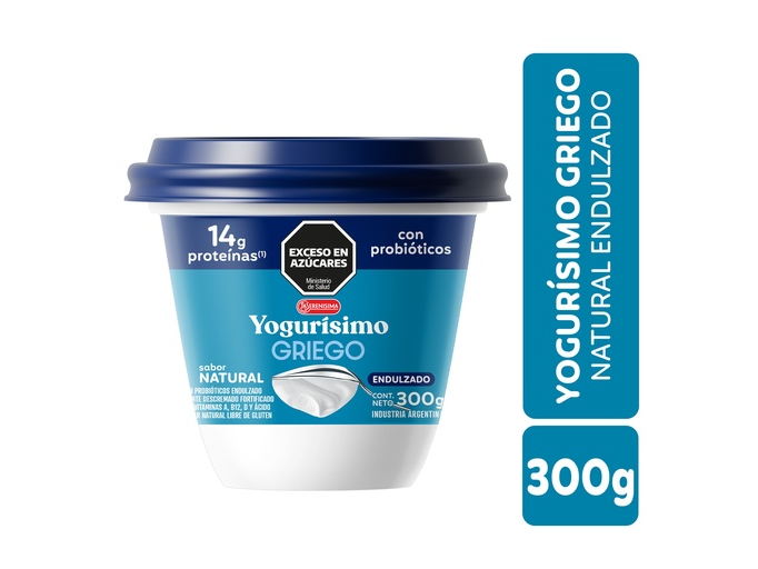 YOGURISIMO NATURAL GRIEGO ENDULZADO - 300GR