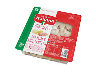 RAVIOLES JAMON Y MUZZ 500G LA ITALIANA