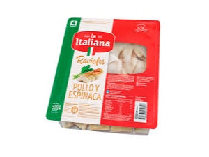 RAVIOLES VERD/POLL X 500 LA ITAL