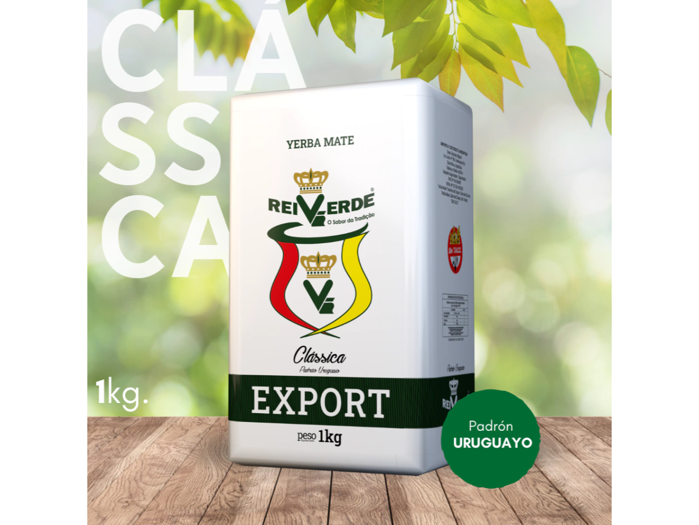 Yerba Mate Rei Verde Export Clasica x 1kg (5 uni)