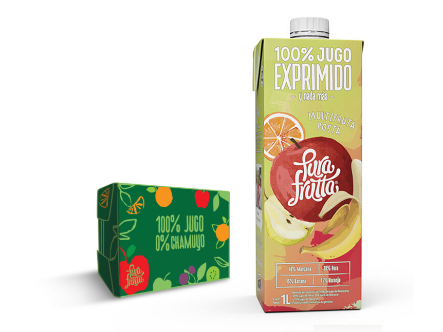 Jugo 100% Exp. Pura Fruta Multifruta Roja 1000ml (pack 8 uni)