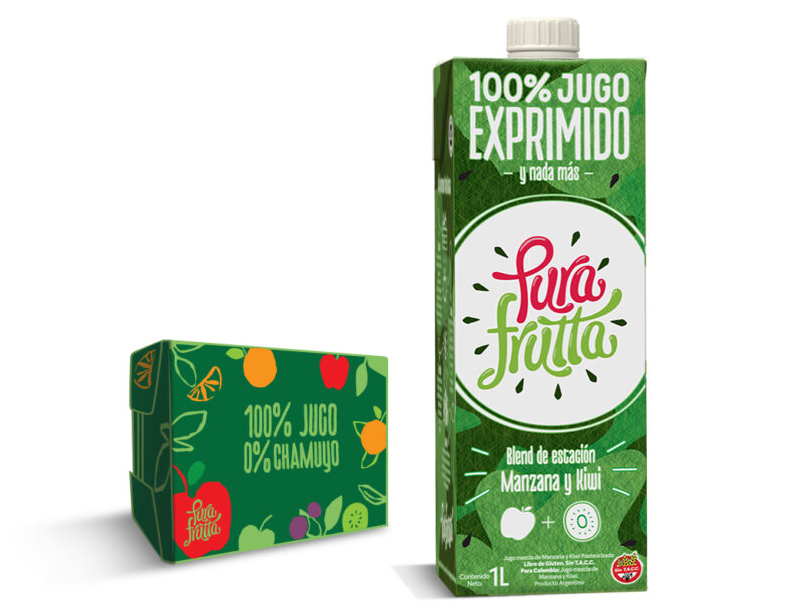 Jugo 100% Exp. Pura Fruta Manzana Roja y Kiwi 1000ml (pack 8 uni)