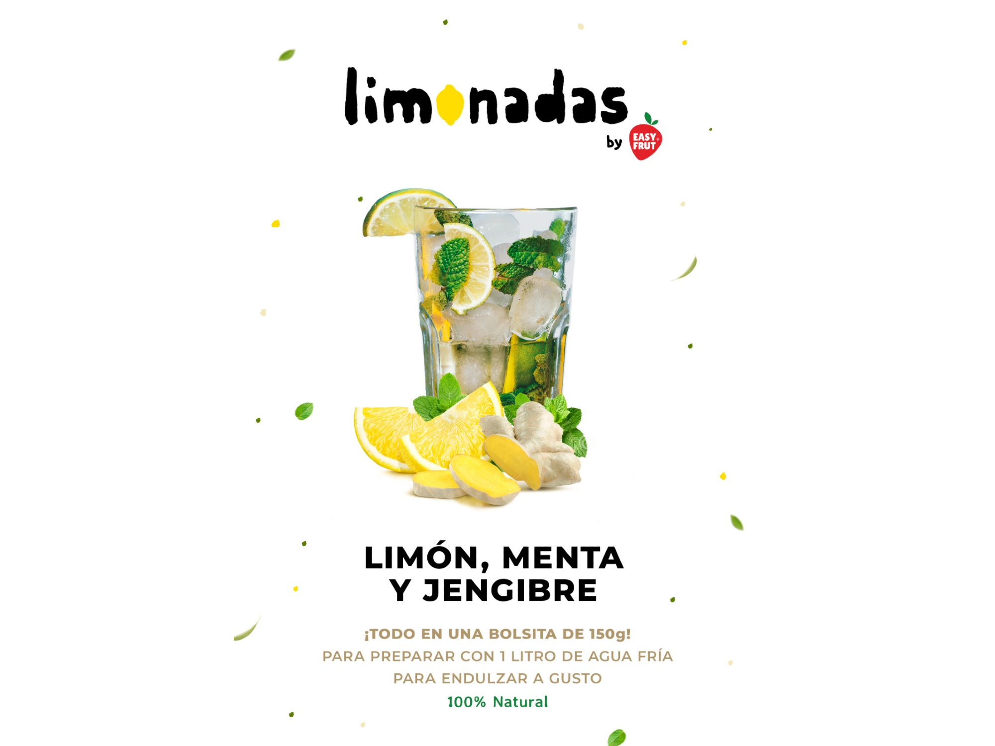 Limonada Limón, Menta y Jengibre 150 gr x 15 uni