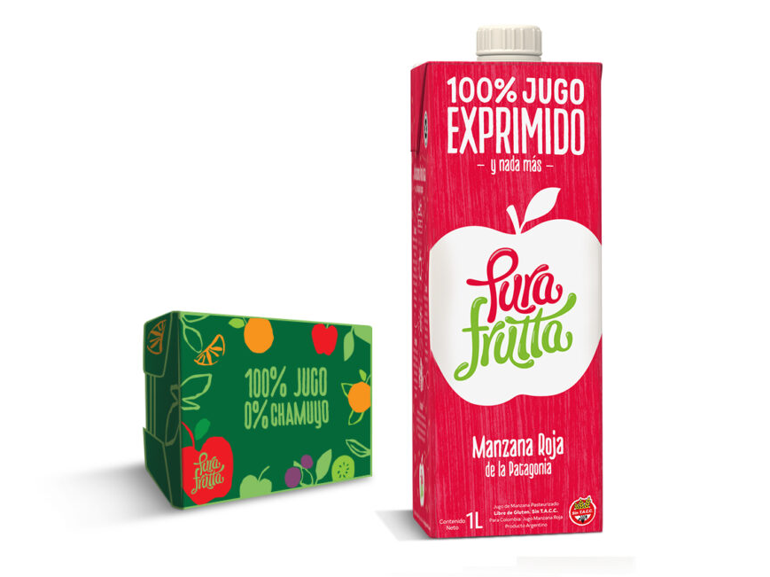 Jugo 100% Exp. Pura Fruta Manzana Roja 1000ml (pack 8 uni)