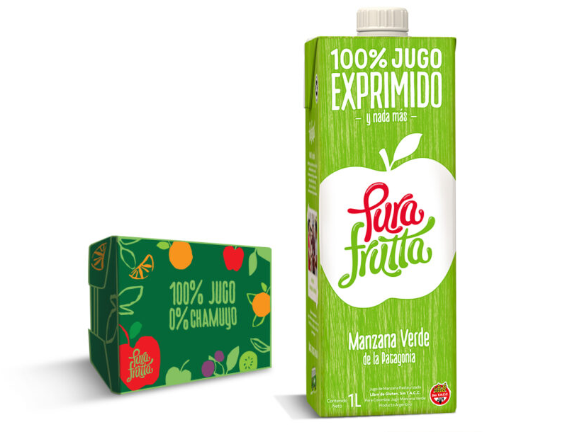 Jugo 100% Exp. Pura Fruta Manzana Verde 1000ml (pack 8 uni)