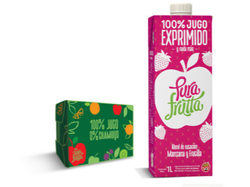 Jugo 100% Expr. Pura Frutta Manzana y Frutilla 1000 ml 8u - Pura Fruta