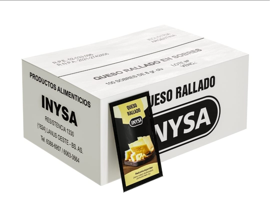 Caja de Queso Rallado en sobres (100s de 8grs)