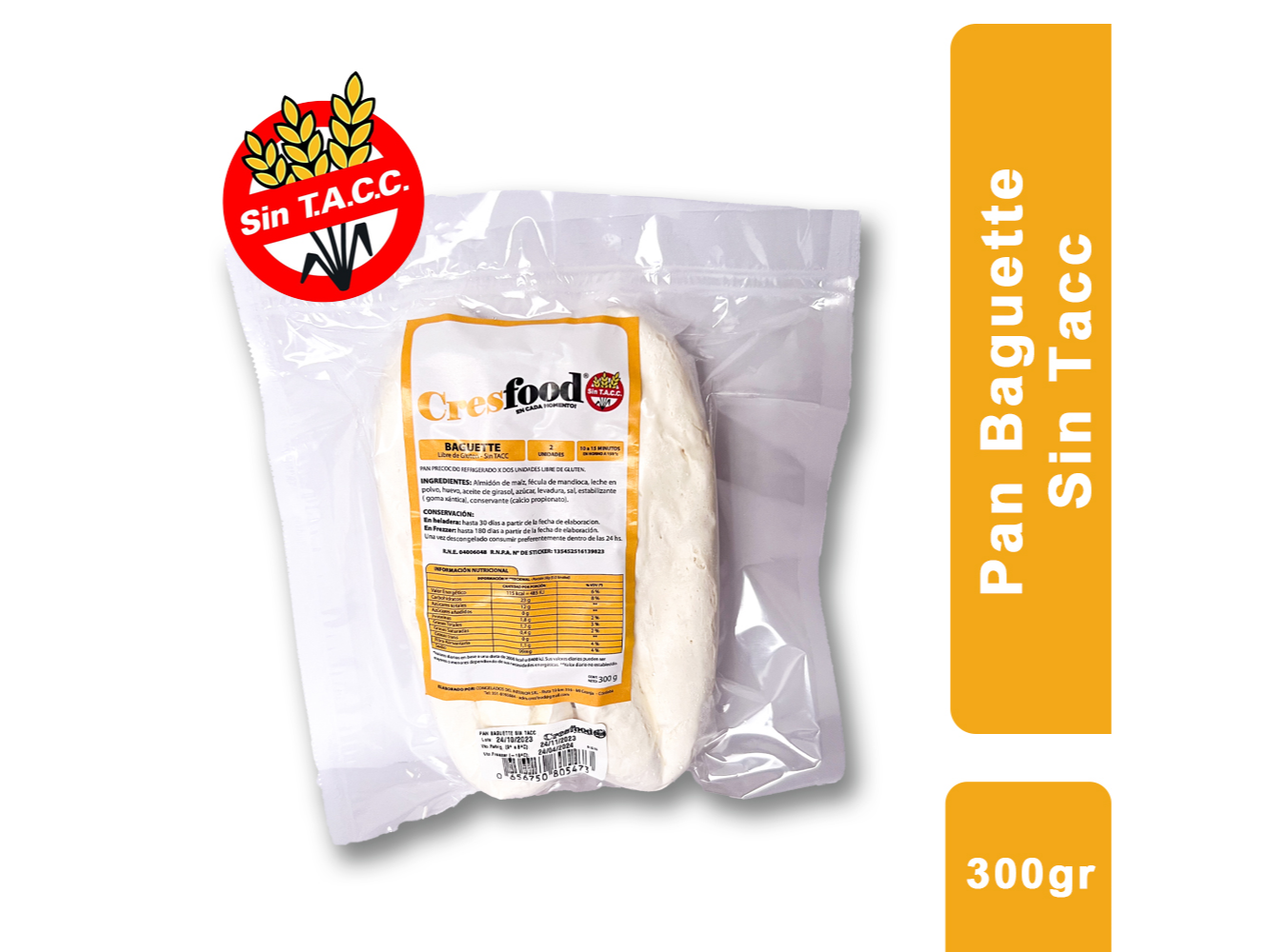 Pan Baguette Pre Cocida (300 grs.) x 5 UNIDADES.