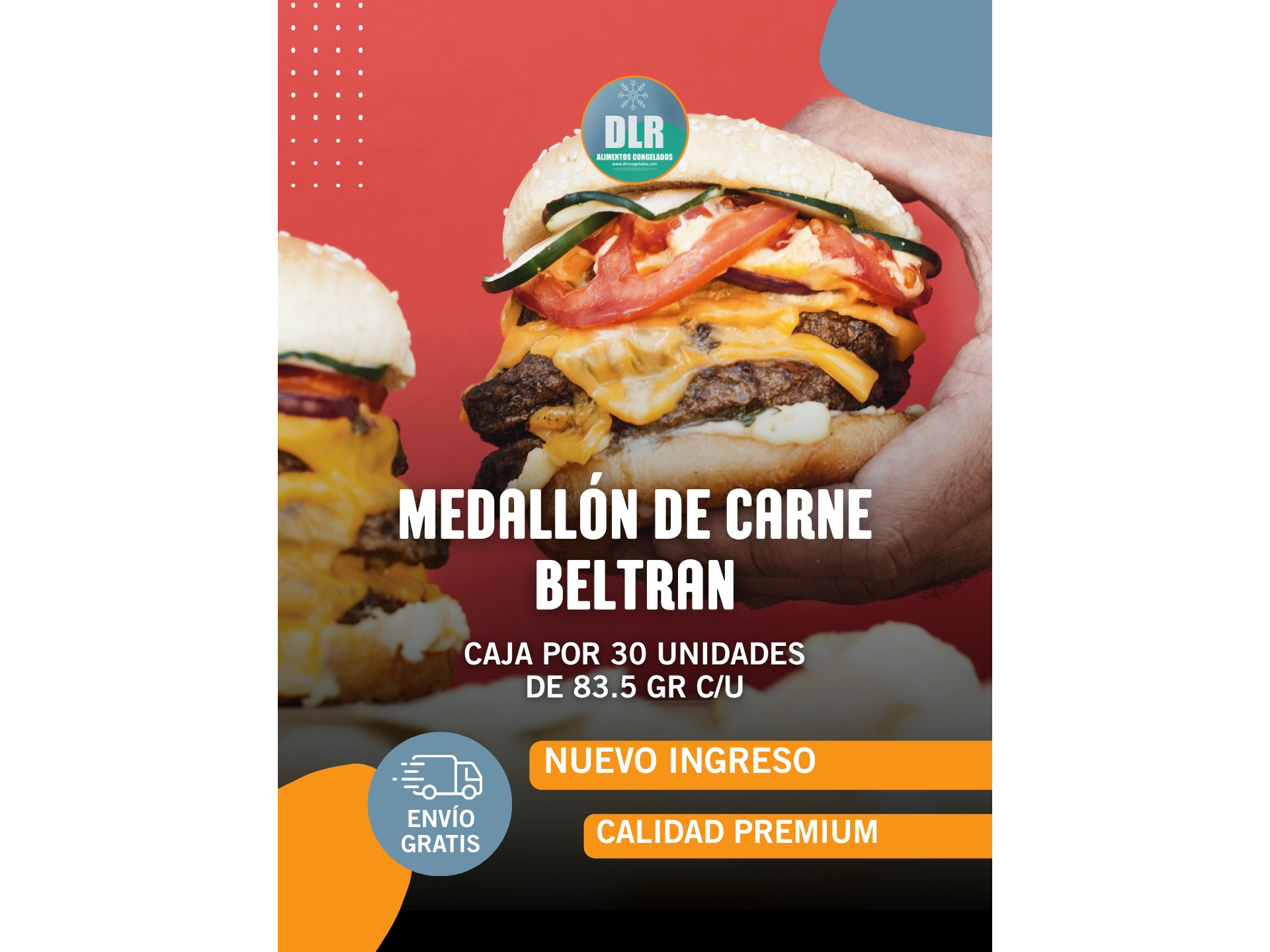 PRE-VENTA Medallón de Carne 30 uni. de 83.5 grs c/u