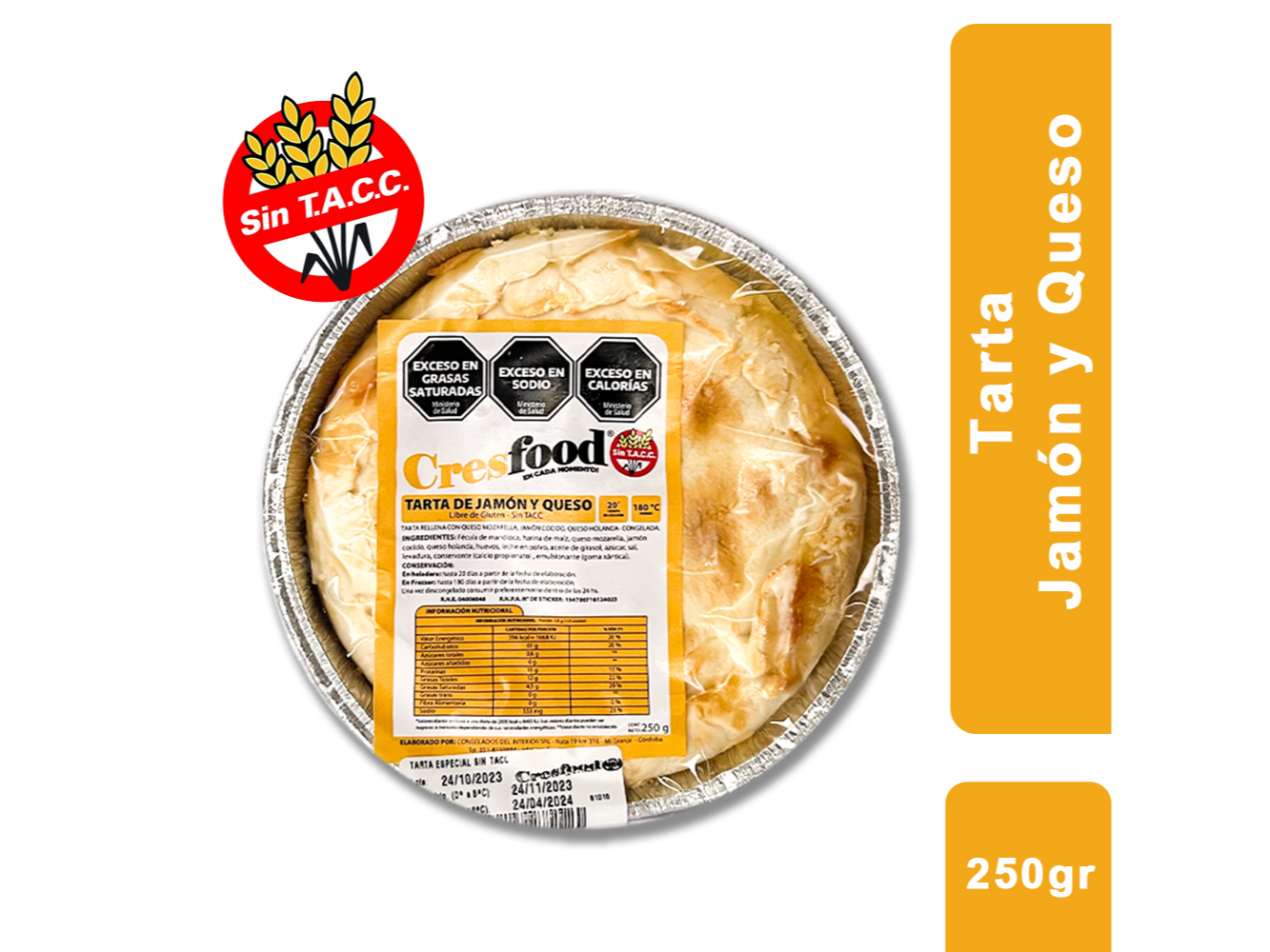 Tarta Jamón y Queso (250 grs.) (5 PRESENTACIONES)