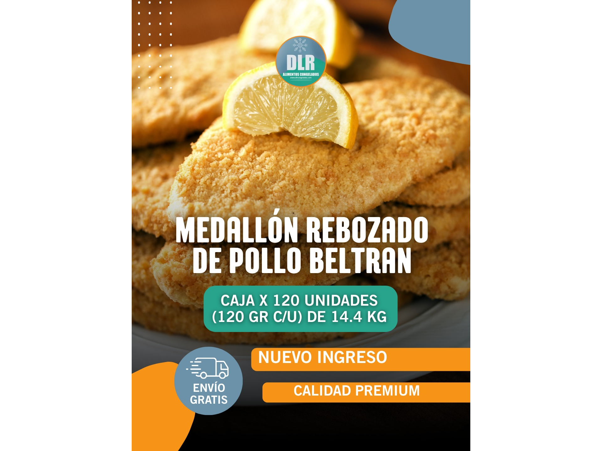 PRE-VENTA Medallón Rebozado de Carne de Pollo x 120 uni.