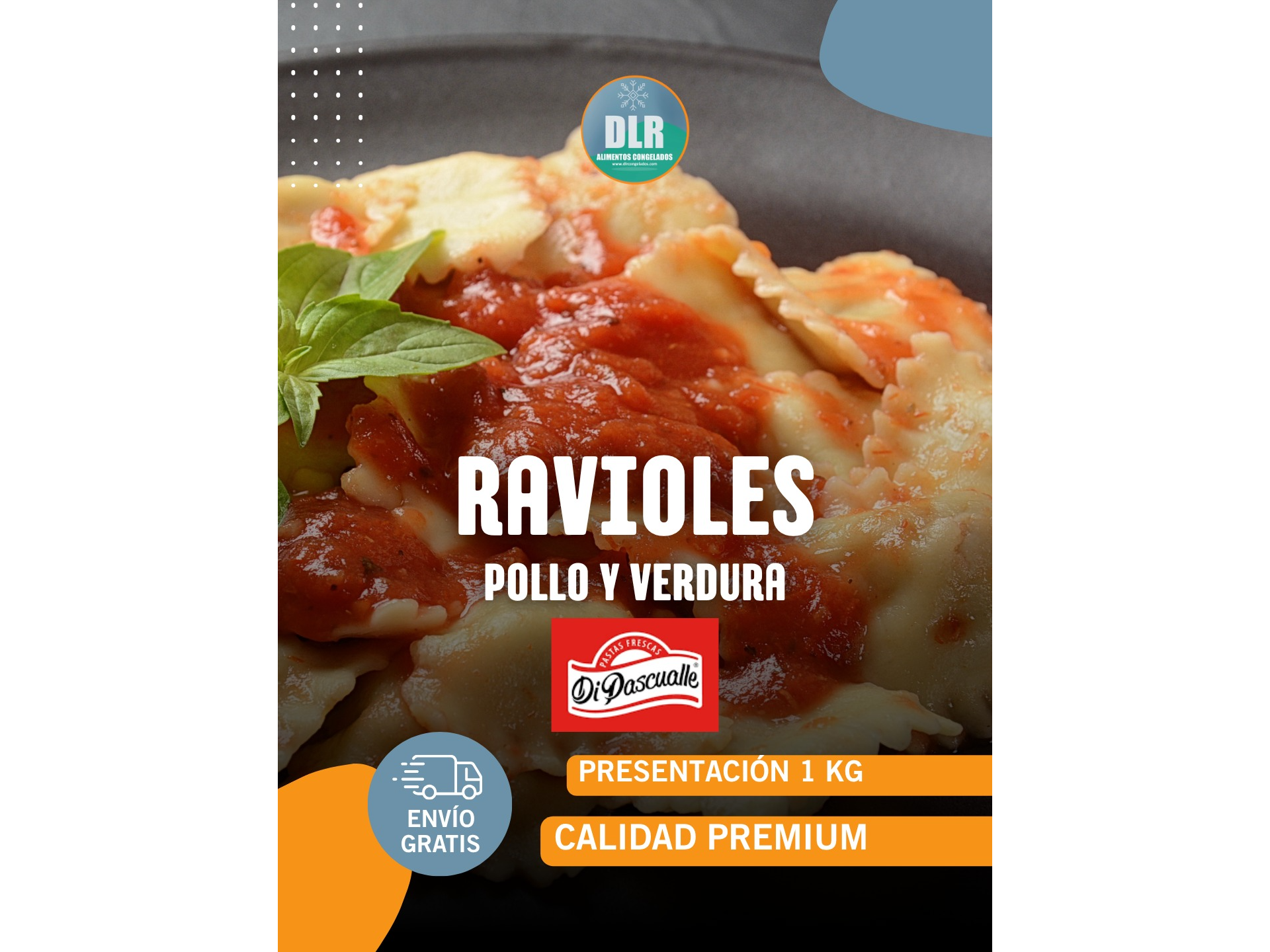 Ravioles de Pollo y Verdura 1 Kg.