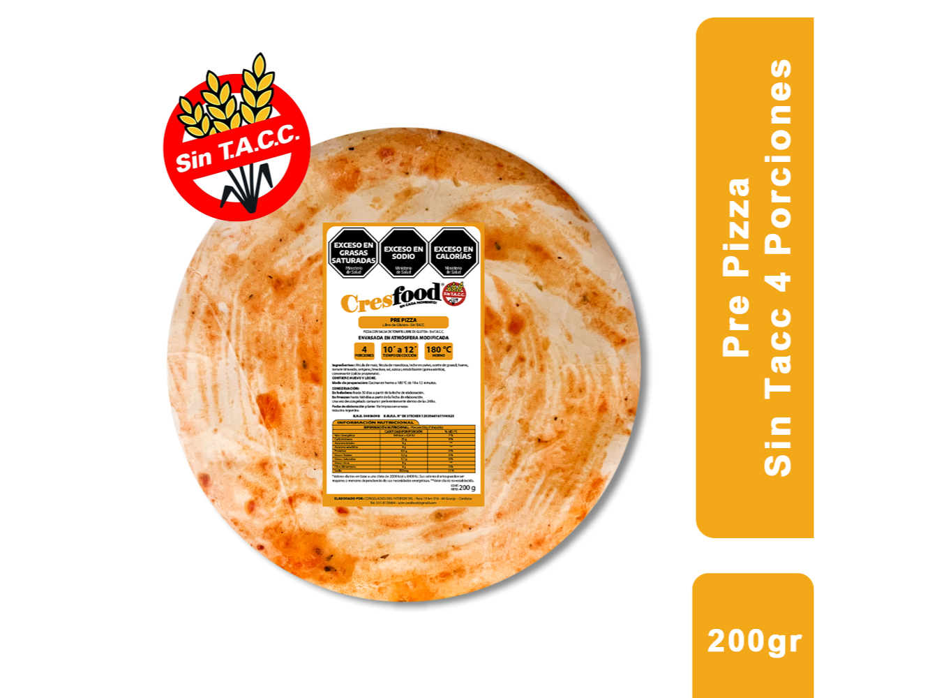 Pizza Mozz. y Jamón 8 porc. (700 grs.) x 1 UNI