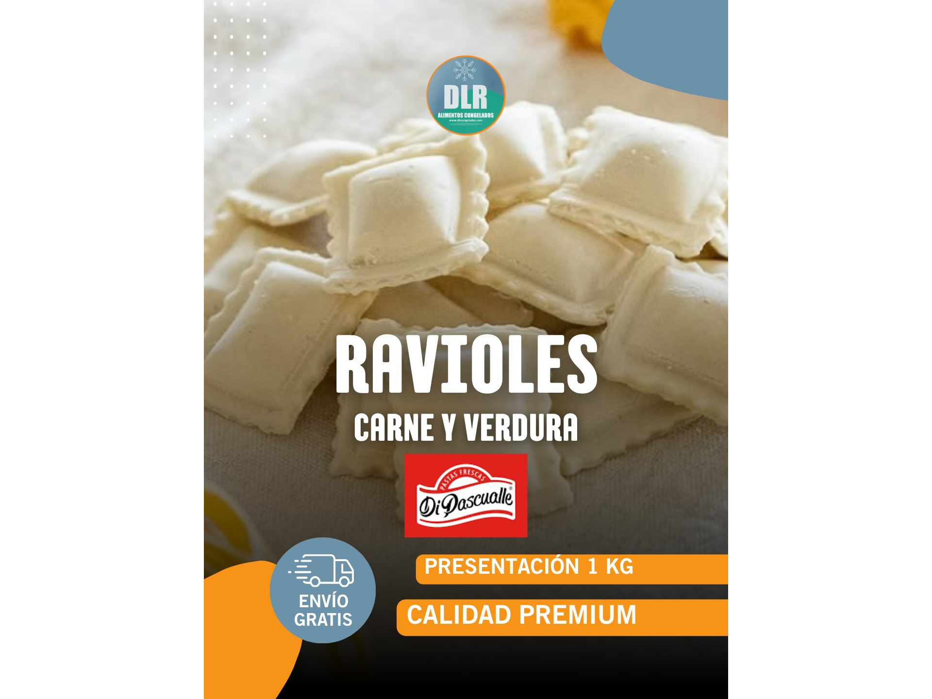 Ravioles de Carne y Verdura 1 Kg.