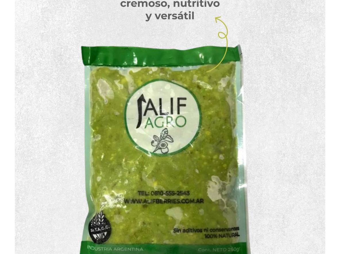Palta Hass Puré x 250 grs. (5 bolsitas * 0.25 Kg)