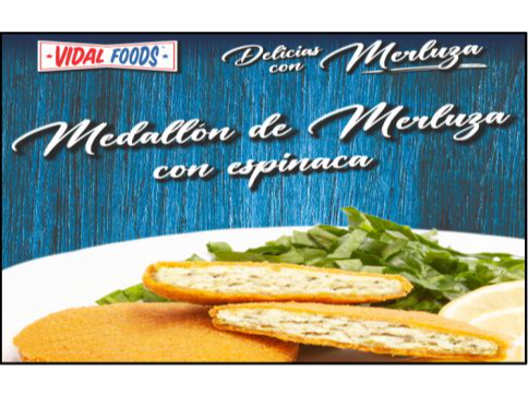 Medallón de Merluza con Espinaca y Queso Pre-Frito x 5 Kg