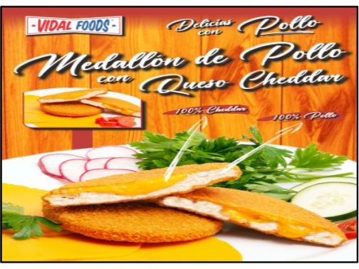 Medallones de Carne de Pollo con Queso Cheddar Pre-Fritos