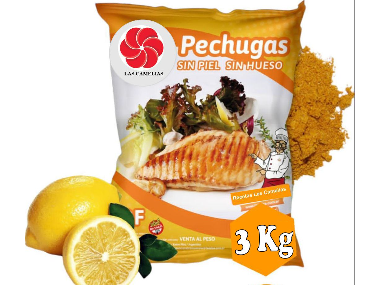 Pechuga s/hueso s/piel IQF x 3Kg Las Camelias