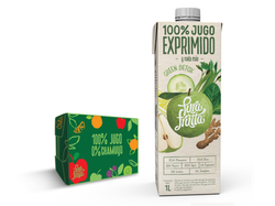Jugo 100% Expr. Pura Frutta Green Detox Mnza-Pera-Pepino-Apio-Espin-Limón-Jeng 1000 ml 8un