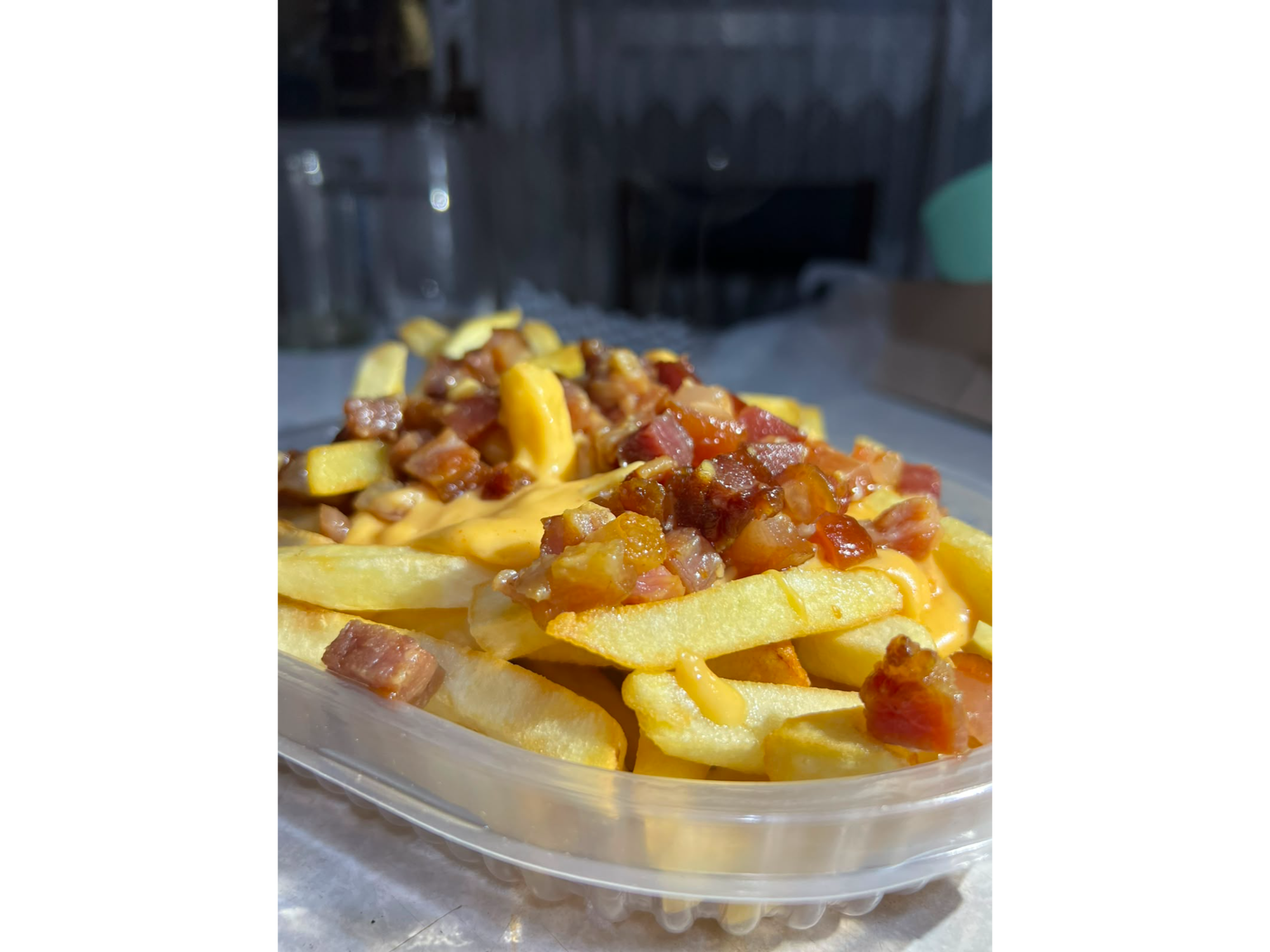 Papas cheddar y bacon