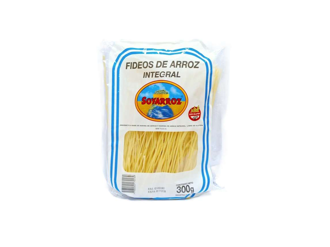 FIDEOS DE ARROZ "SOYARROZ" TRADICIONAL FINO x 300 g (SIN TAXCC)