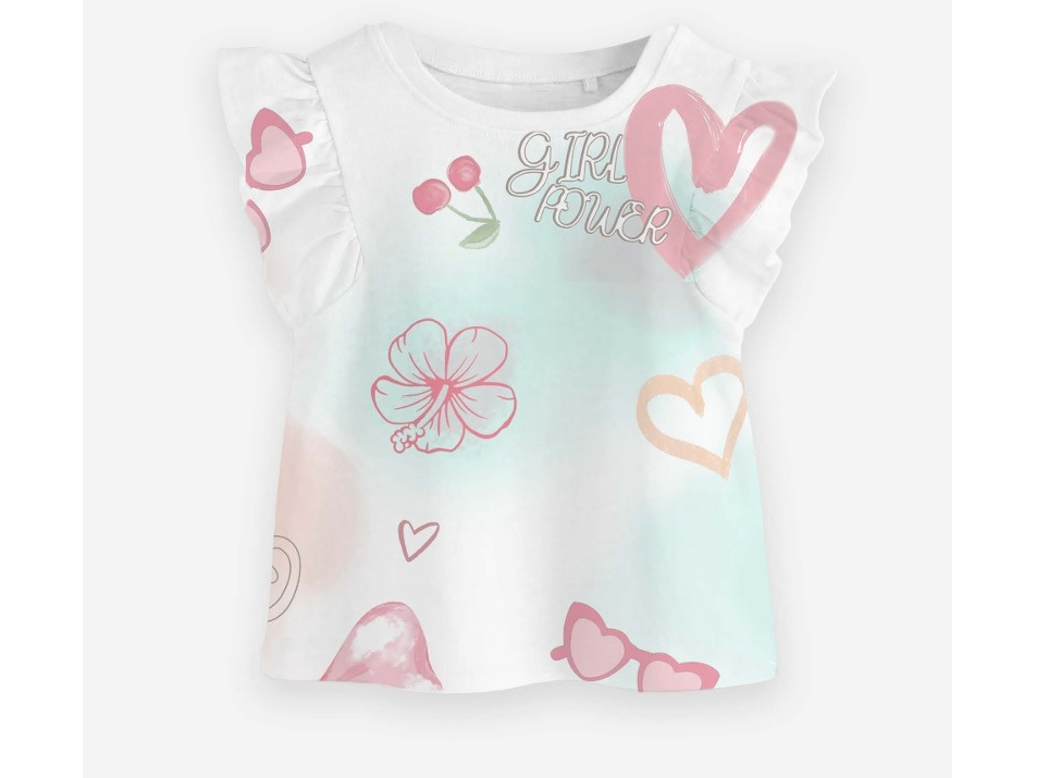 Remera con volado - Blanco