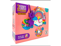 Rompecabezas Unicornios circular x 3