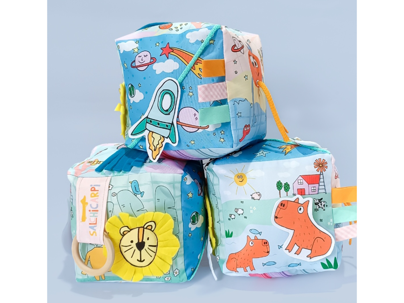 Cubo sensorial de tela