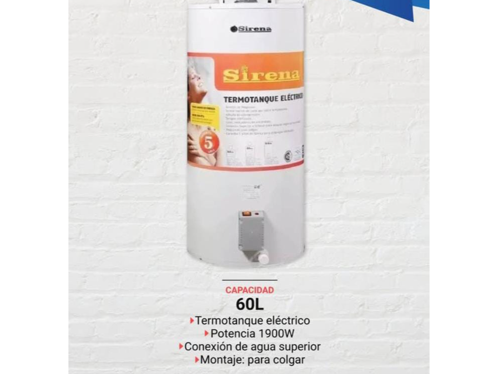TERMOTANQUE 60 LITROS