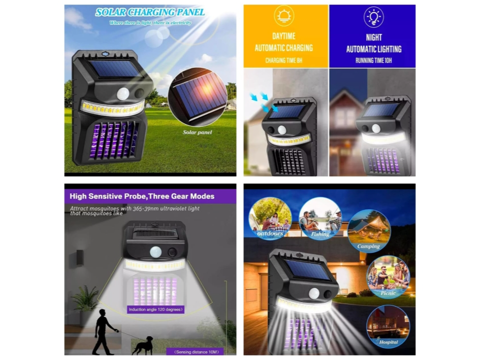 LAMPARA SOLAR ANTIMOSQUITOS