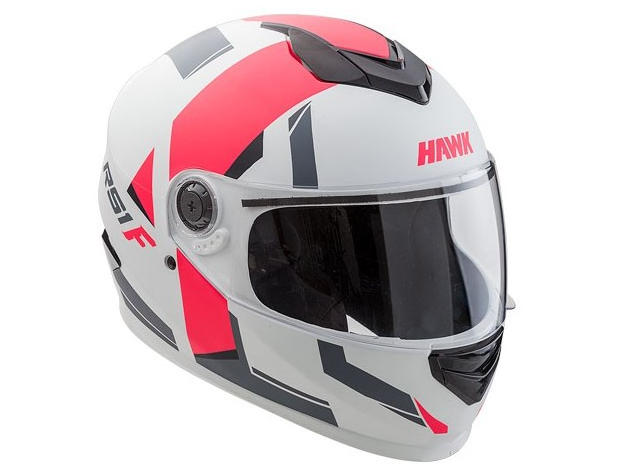 CASCO INTEGRAL HAWK RS1F BLANCO/FUCSIA MATE C/GRAFICO L (60CM) (x1/x4)